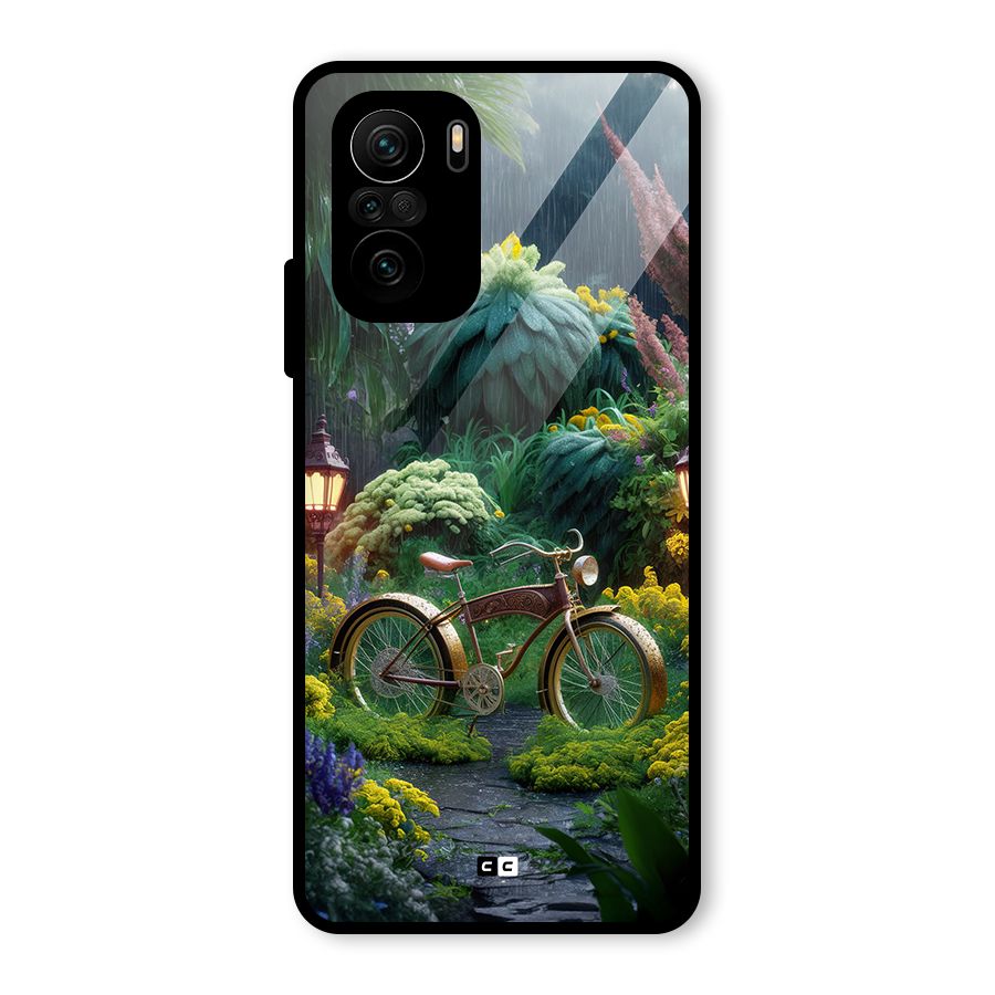 Vintage Cycle In Garden Glass Back Case for Mi 11x