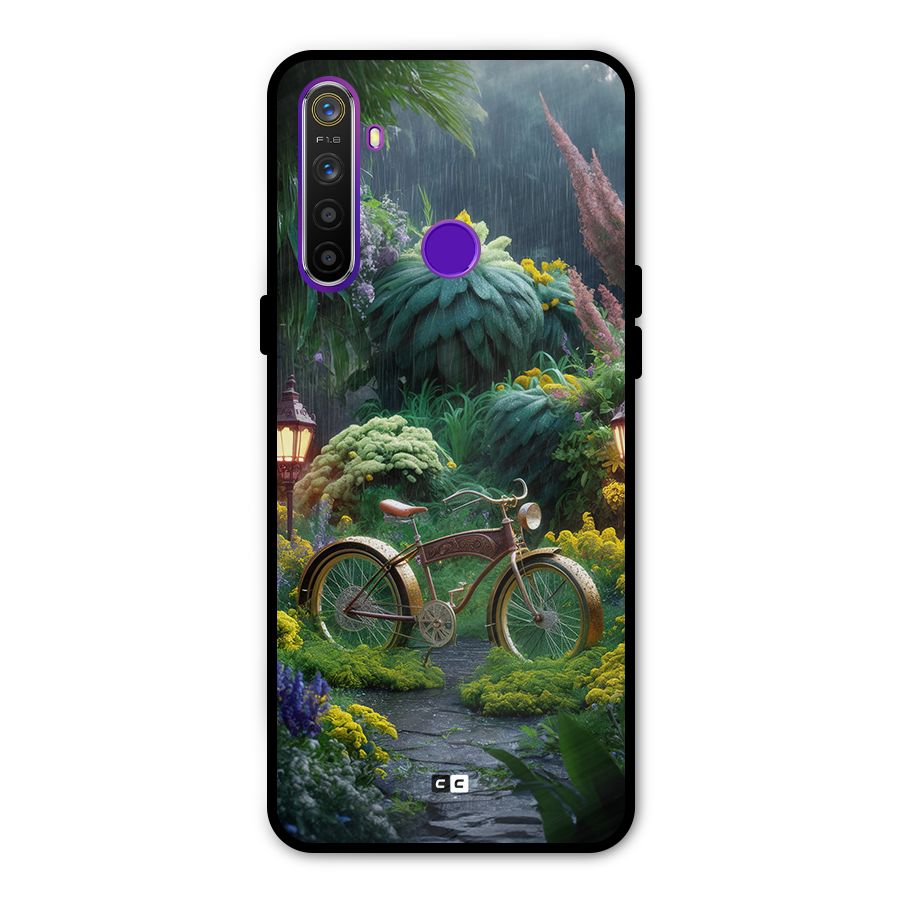 Vintage Cycle In Garden Glass Back Case for Realme 5s