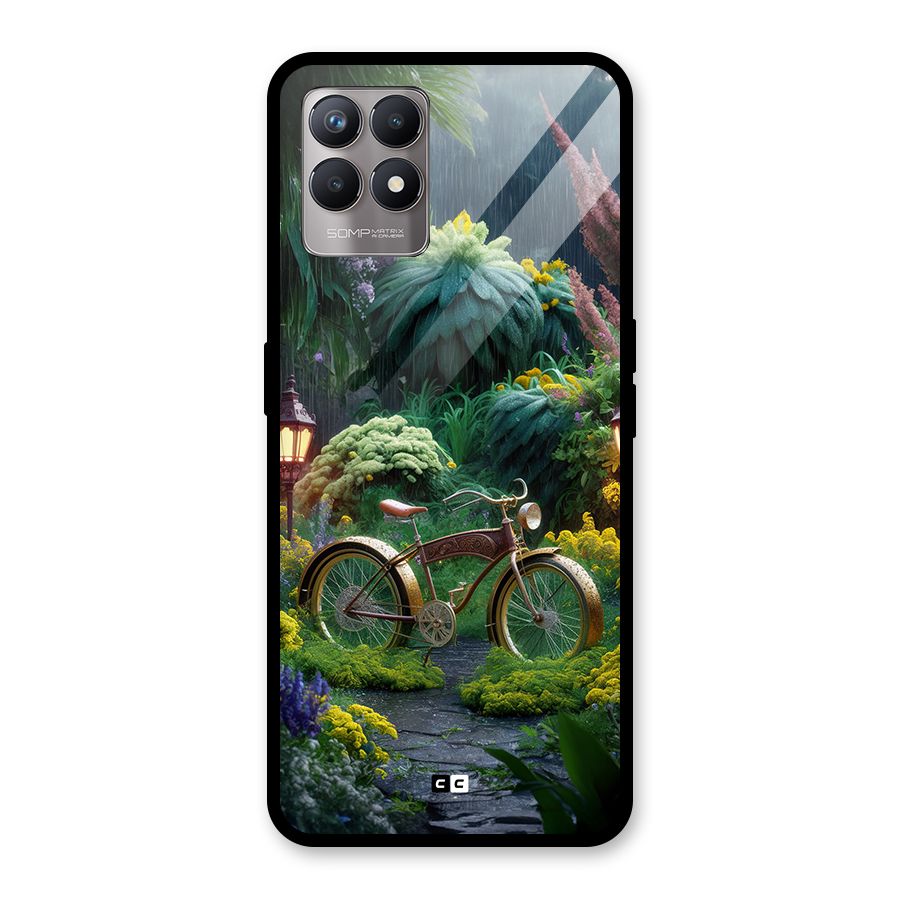 Vintage Cycle In Garden Glass Back Case for Realme 8i