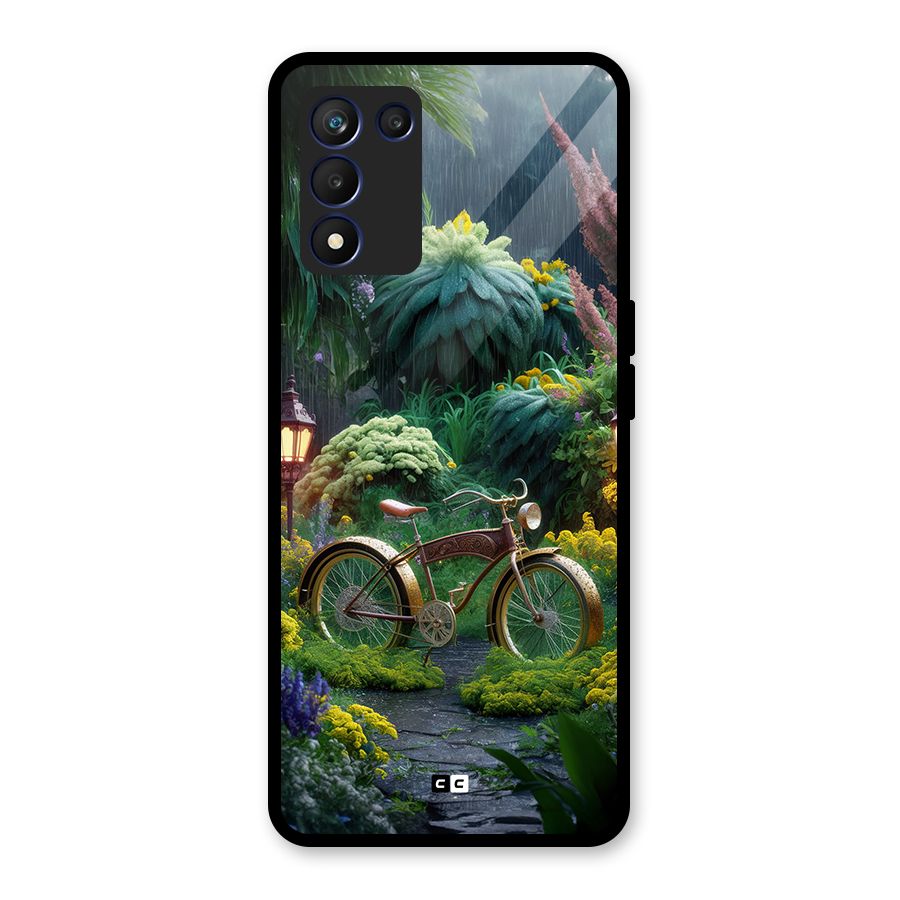 Vintage Cycle In Garden Glass Back Case for Realme 9 5G Speed