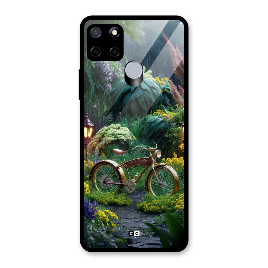 Vintage Cycle In Garden Glass Back Case for Realme C12