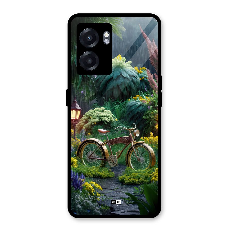 Vintage Cycle In Garden Glass Back Case for Realme Narzo 50 5G