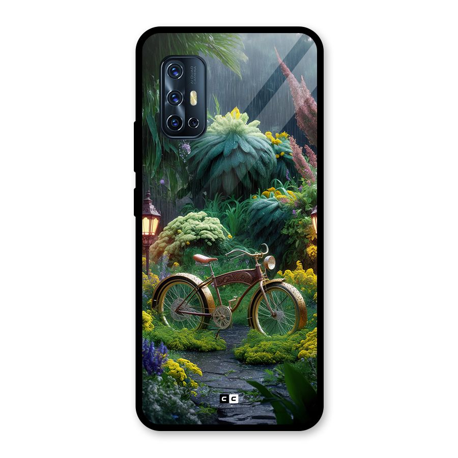 Vintage Cycle In Garden Glass Back Case for Vivo V17