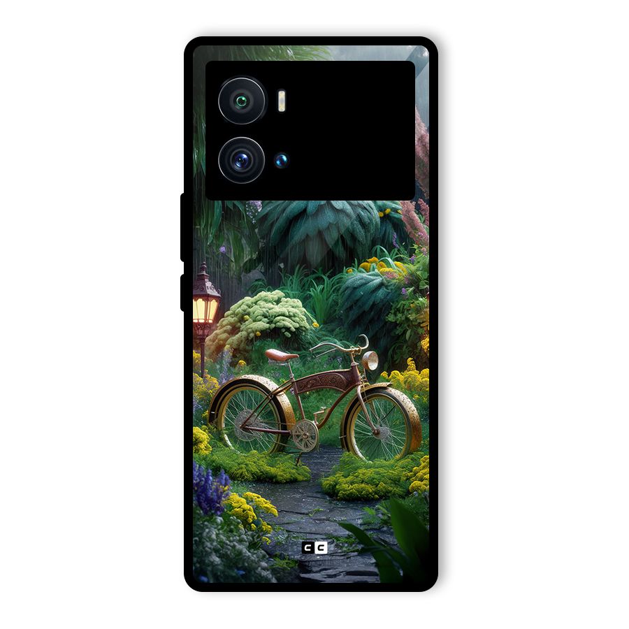 Vintage Cycle In Garden Glass Back Case for Vivo iQOO 9 Pro