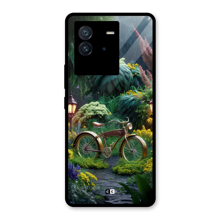 Vintage Cycle In Garden Glass Back Case for Vivo iQOO Neo 6 5G