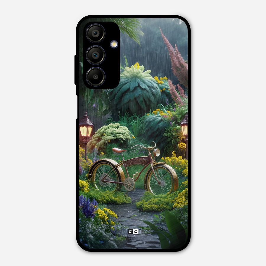 Vintage Cycle In Garden Metal Back Case for Galaxy A15 5G