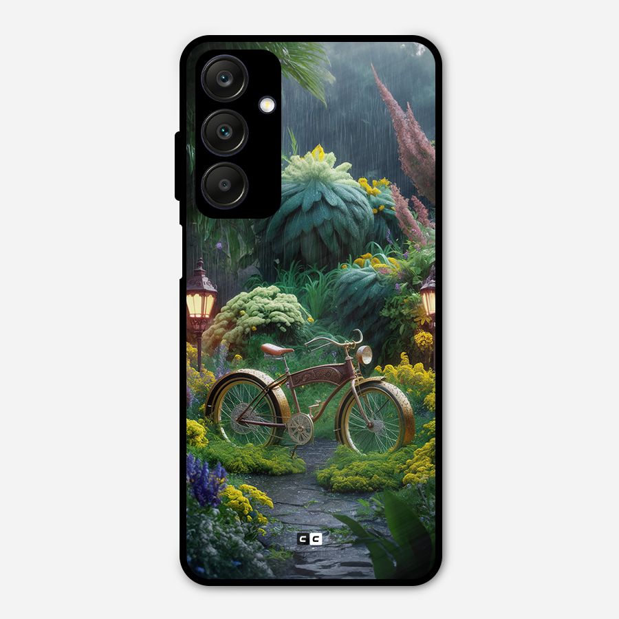 Vintage Cycle In Garden Metal Back Case for Galaxy A25 5G
