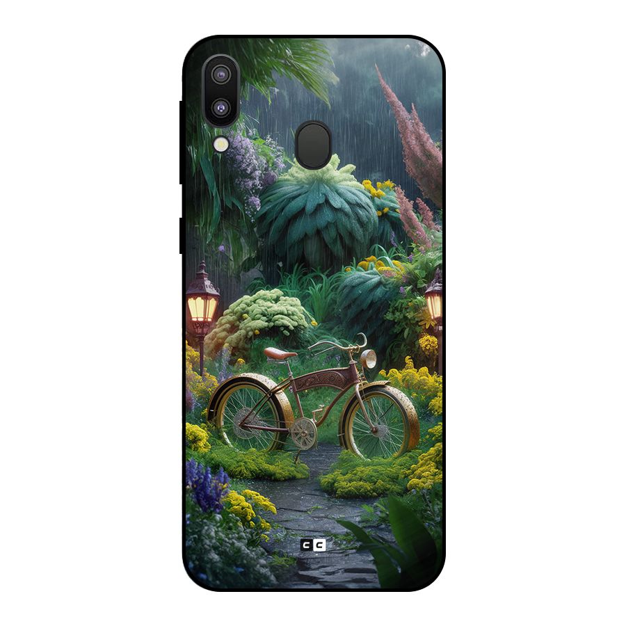 Vintage Cycle In Garden Metal Back Case for Galaxy M20