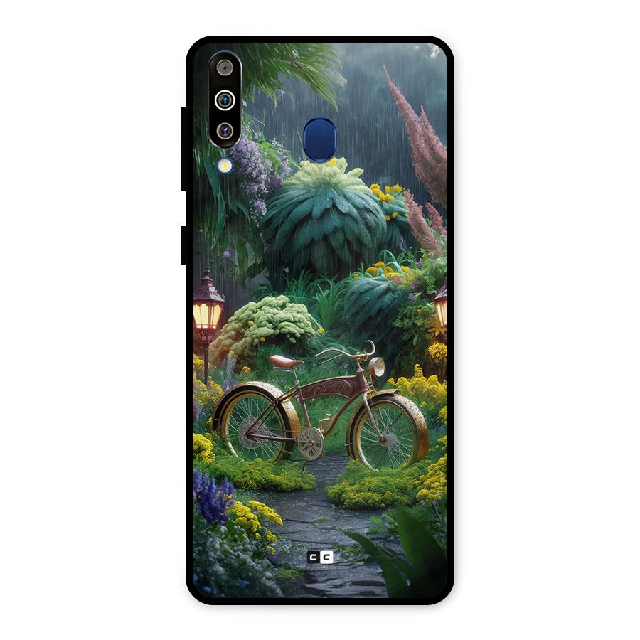 Vintage Cycle In Garden Metal Back Case for Galaxy M30