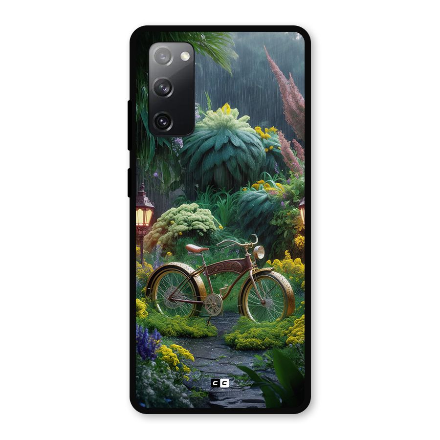 Vintage Cycle In Garden Metal Back Case for Galaxy S20 FE 5G