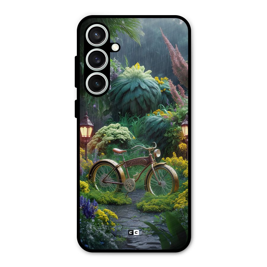 Vintage Cycle In Garden Metal Back Case for Galaxy S23 FE