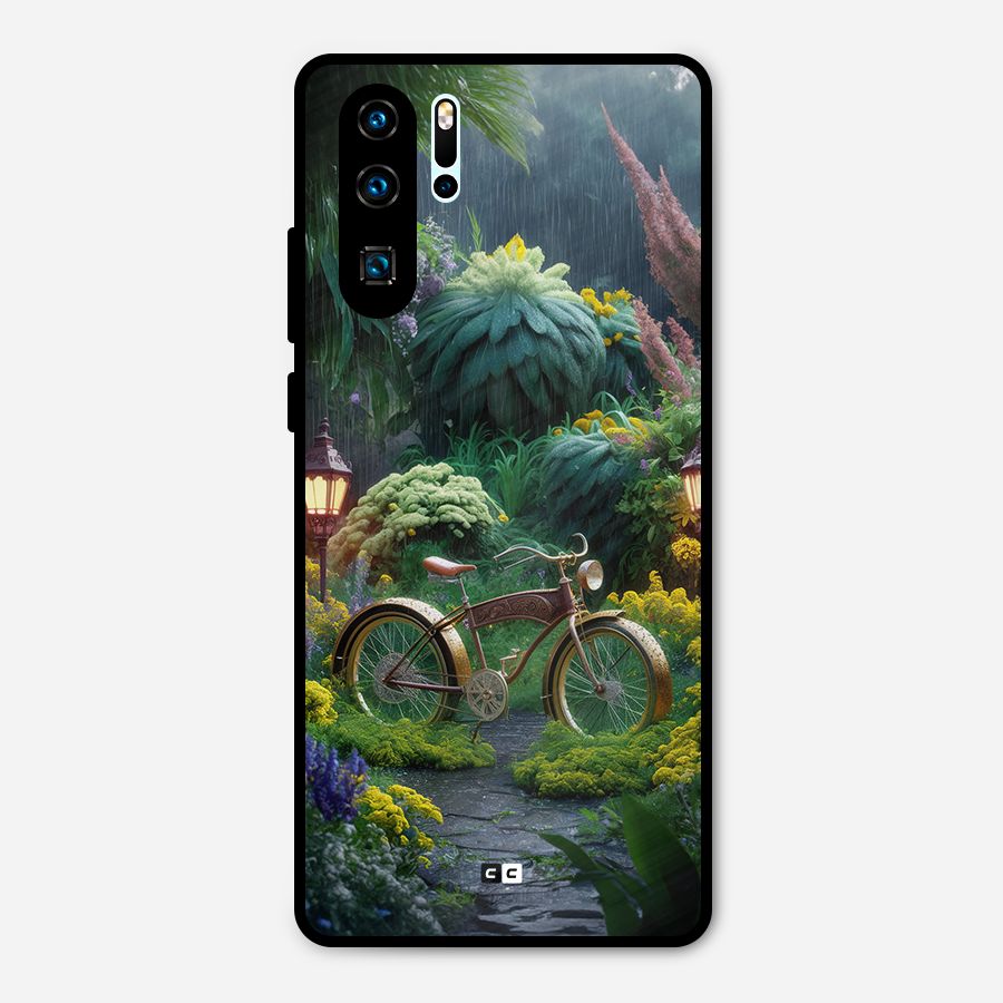 Vintage Cycle In Garden Metal Back Case for Huawei P30 Pro