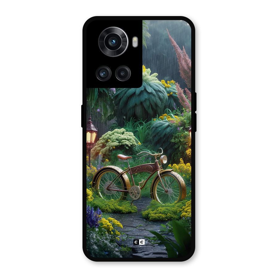Vintage Cycle In Garden Metal Back Case for OnePlus 10R