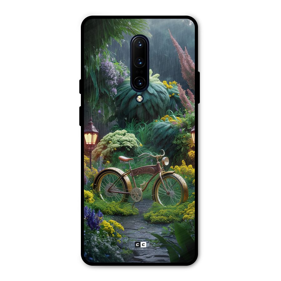 Vintage Cycle In Garden Metal Back Case for OnePlus 7 Pro