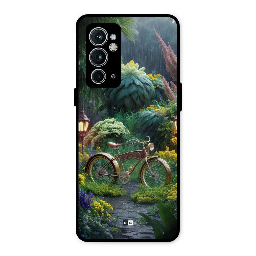 Vintage Cycle In Garden Metal Back Case for OnePlus 9RT 5G