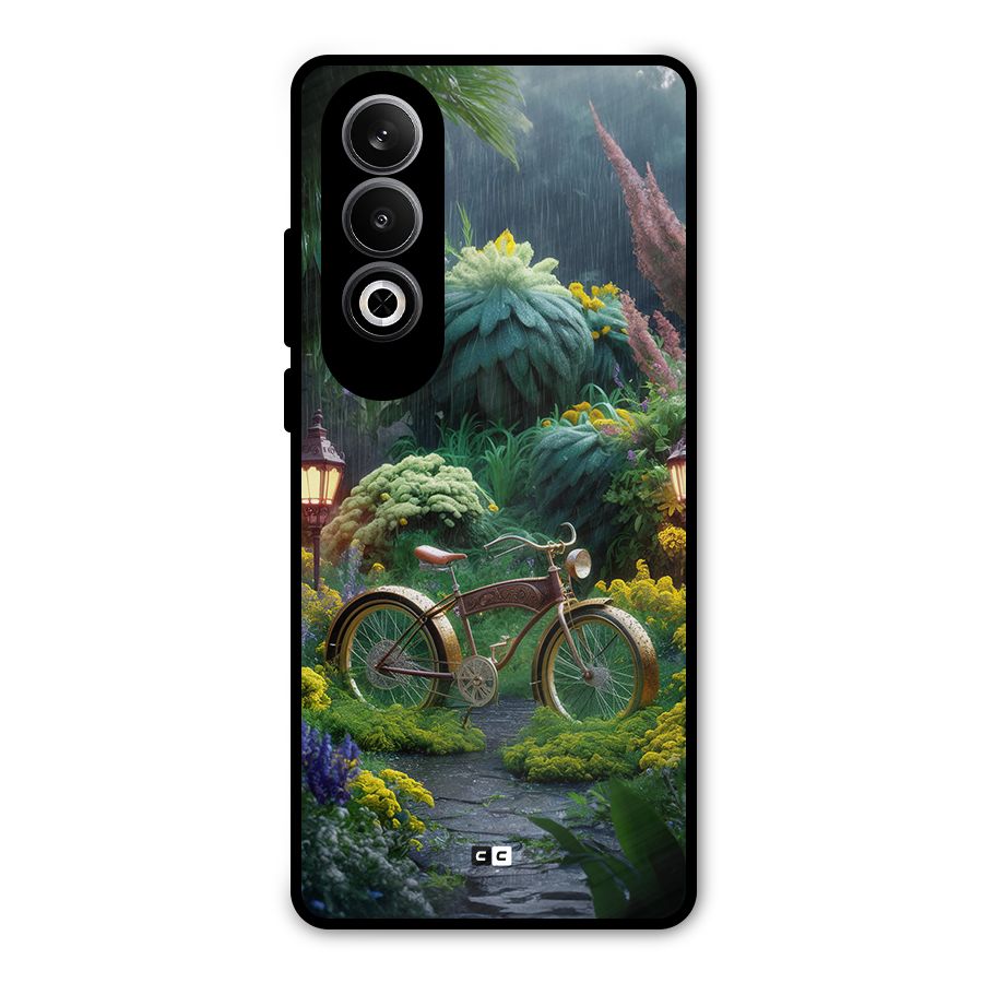 Vintage Cycle In Garden Metal Back Case for OnePlus Nord CE4