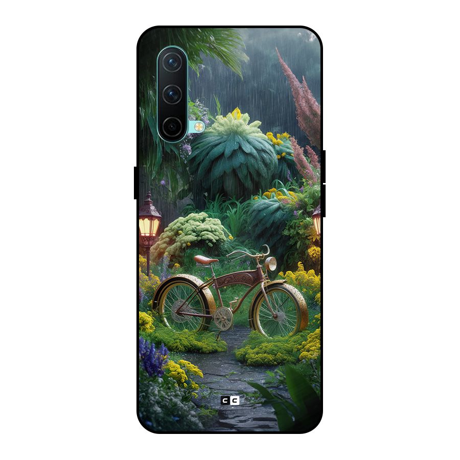 Vintage Cycle In Garden Metal Back Case for OnePlus Nord CE 5G