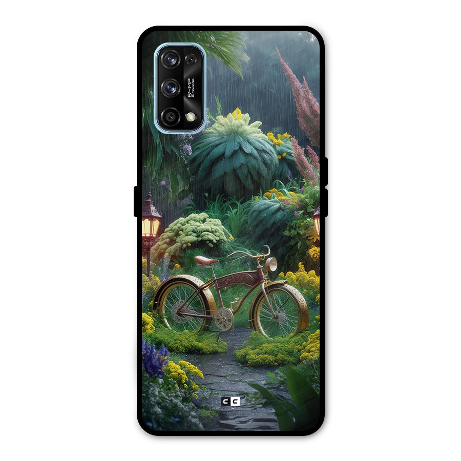 Vintage Cycle In Garden Metal Back Case for Realme 7 Pro