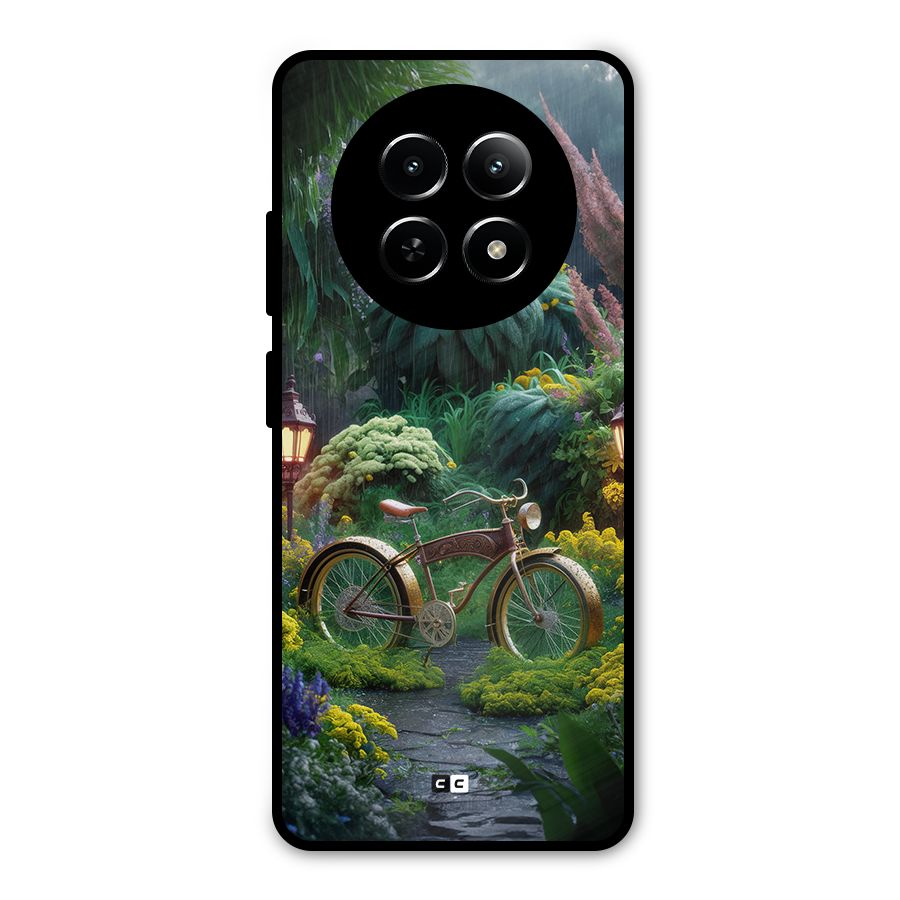 Vintage Cycle In Garden Metal Back Case for Realme Narzo 70x 5G