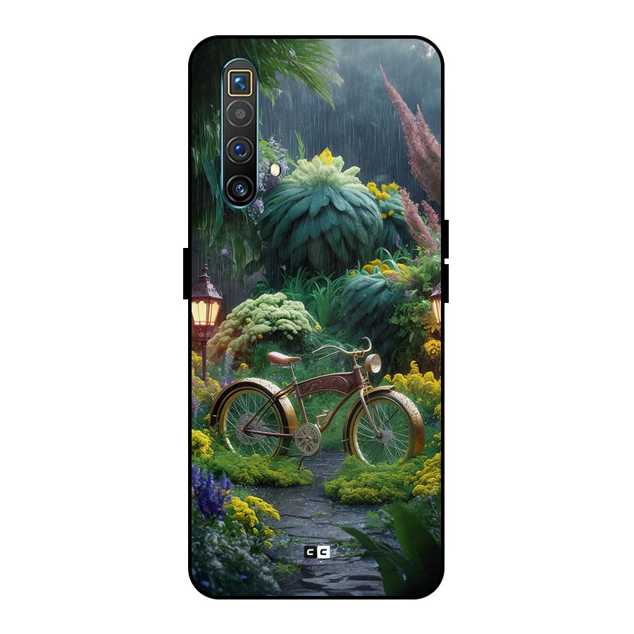 Vintage Cycle In Garden Metal Back Case for Realme X3 SuperZoom