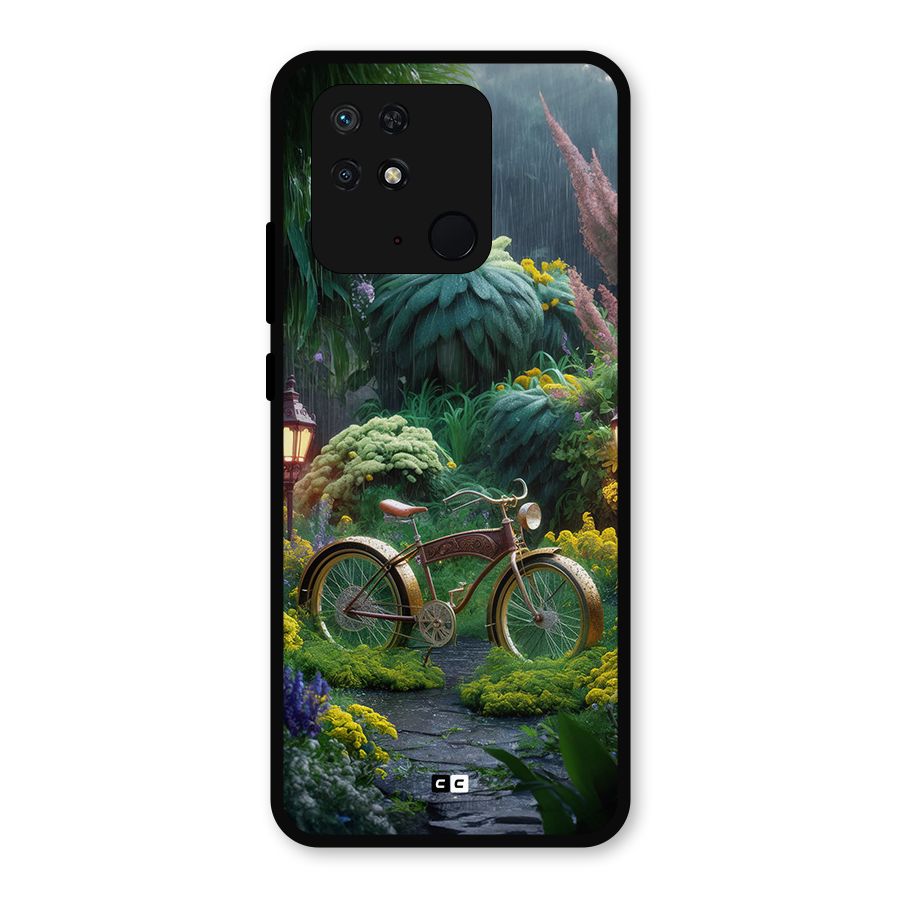 Vintage Cycle In Garden Metal Back Case for Redmi 10 Power