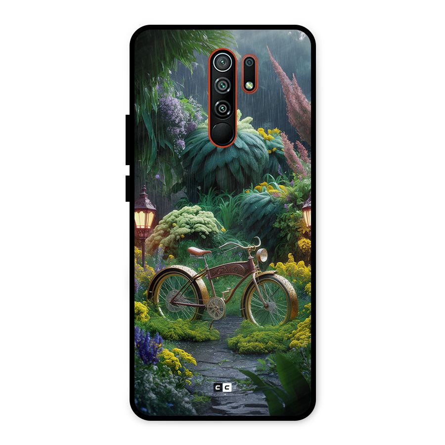 Vintage Cycle In Garden Metal Back Case for Redmi 9 Prime