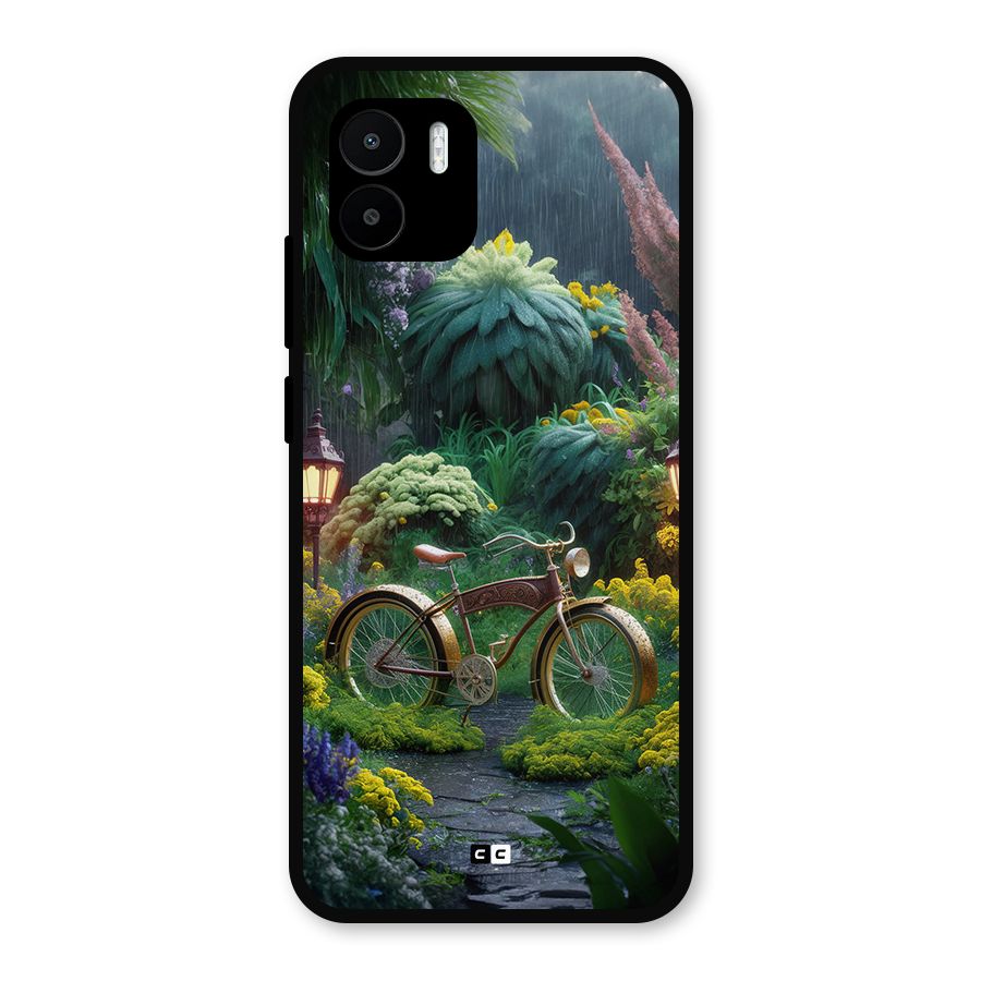 Vintage Cycle In Garden Metal Back Case for Redmi A1