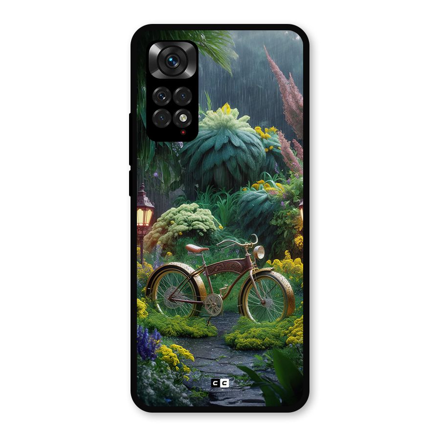 Vintage Cycle In Garden Metal Back Case for Redmi Note 11