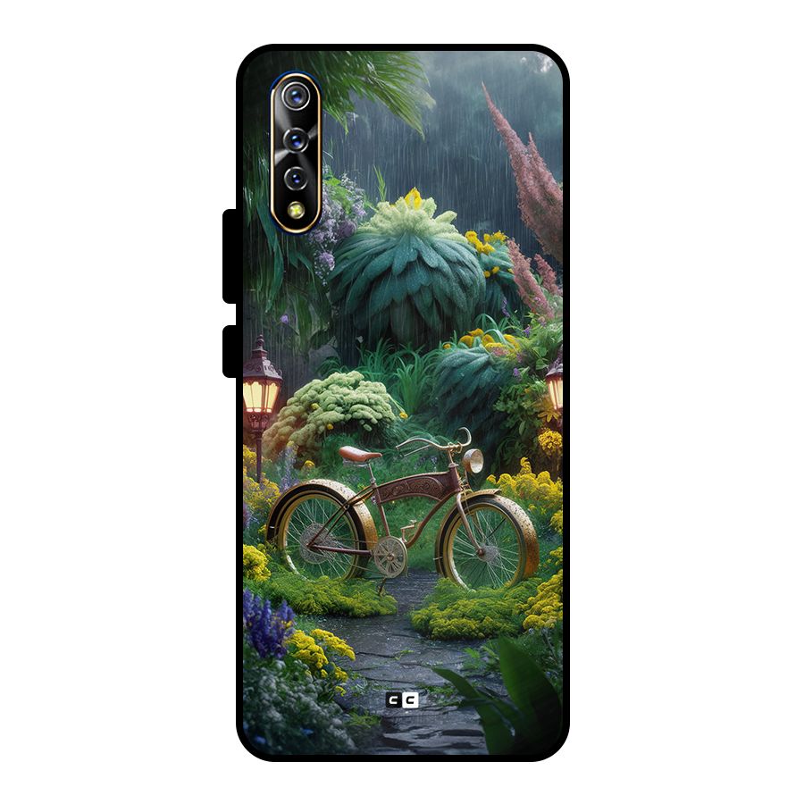 Vintage Cycle In Garden Metal Back Case for Vivo S1