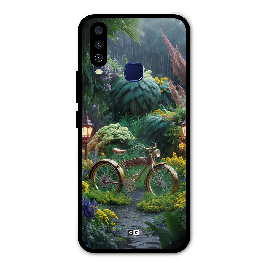 Vintage Cycle In Garden Metal Back Case for Vivo Y12