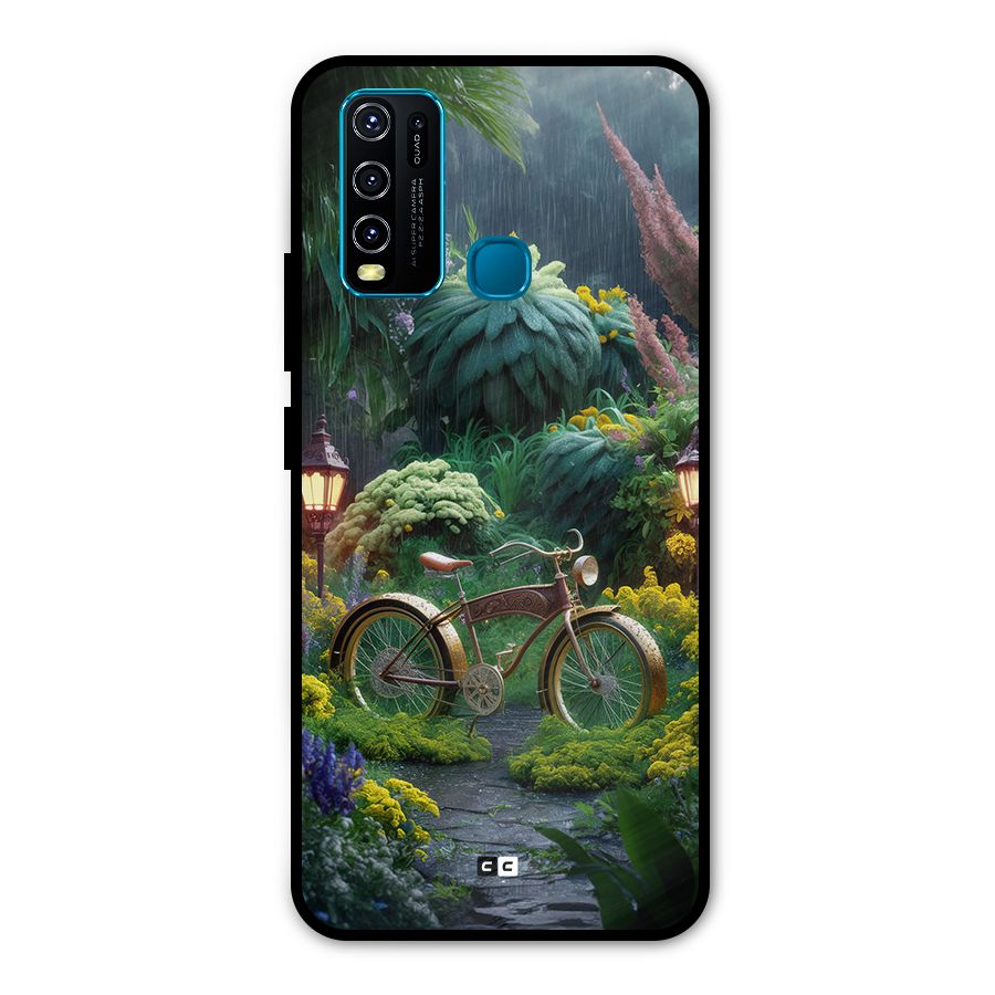 Vintage Cycle In Garden Metal Back Case for Vivo Y30