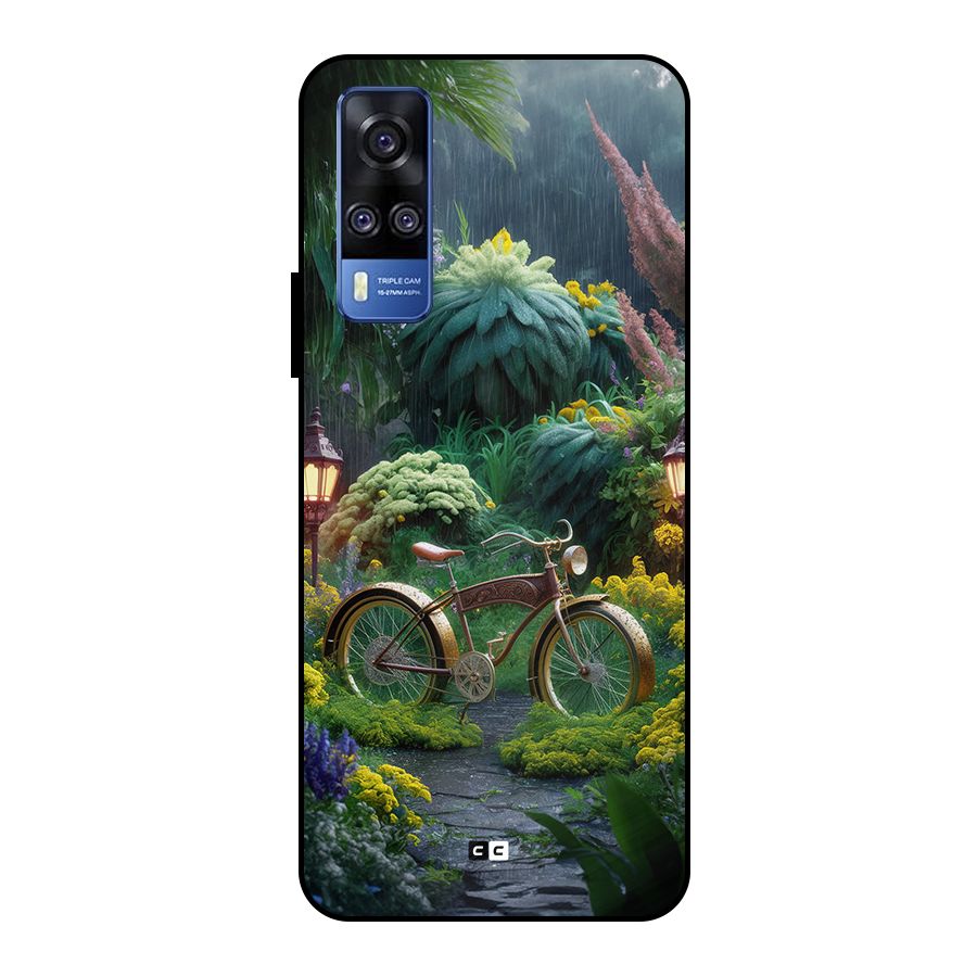 Vintage Cycle In Garden Metal Back Case for Vivo Y51