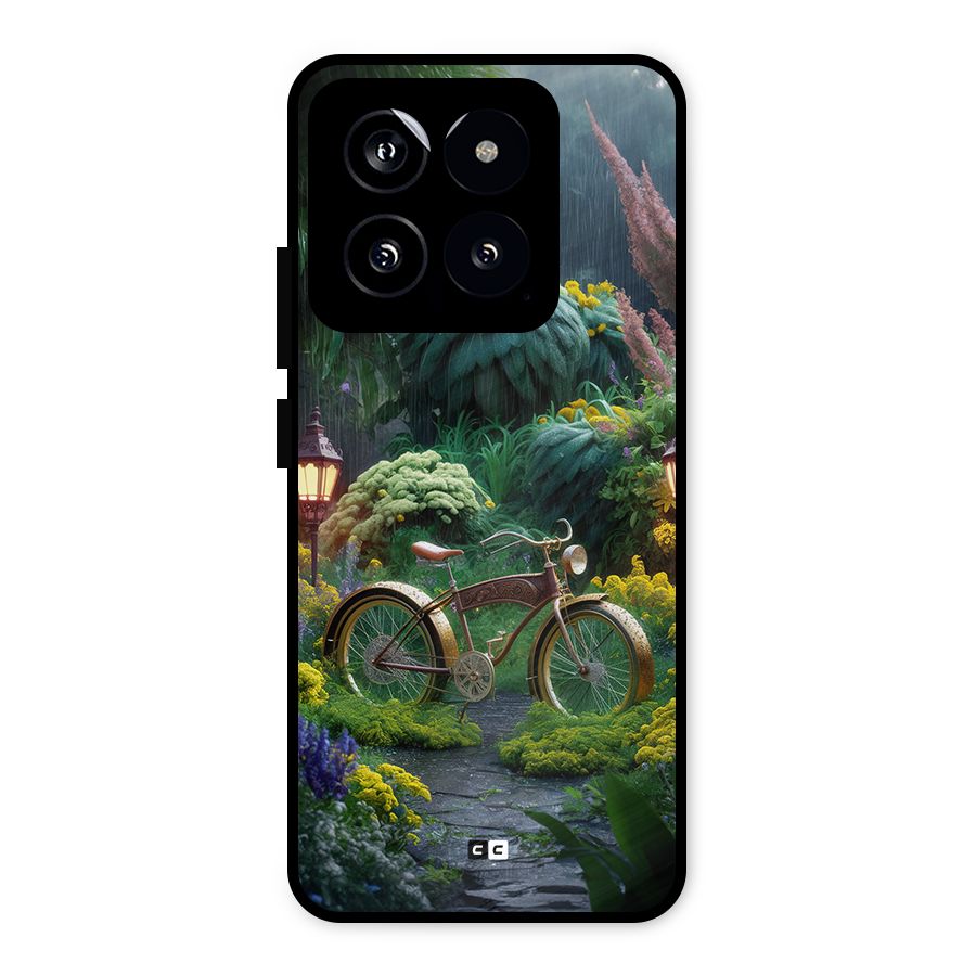 Vintage Cycle In Garden Metal Back Case for Xiaomi 14