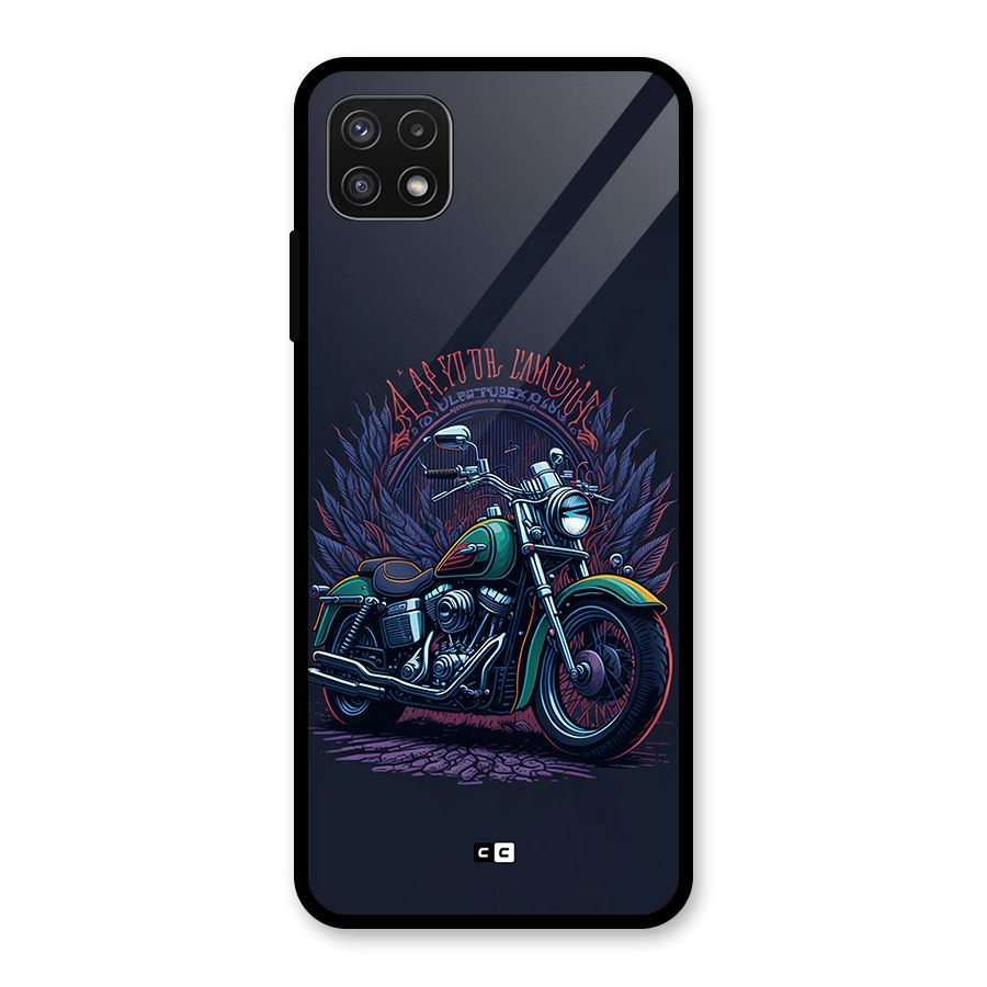 Vintage Desi Bike Glass Back Case for Galaxy A22 5G