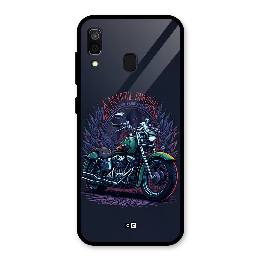 Vintage Desi Bike Glass Back Case for Galaxy A30
