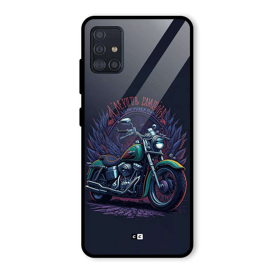 Vintage Desi Bike Glass Back Case for Galaxy A51