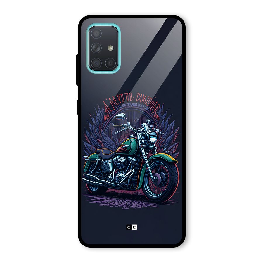 Vintage Desi Bike Glass Back Case for Galaxy A71