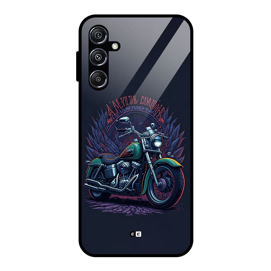 Vintage Desi Bike Glass Back Case for Galaxy M34 5G