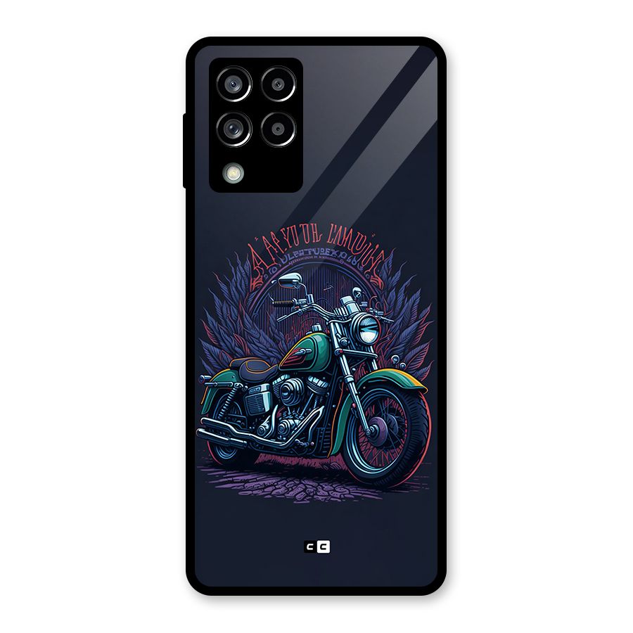 Vintage Desi Bike Glass Back Case for Galaxy M53 5G