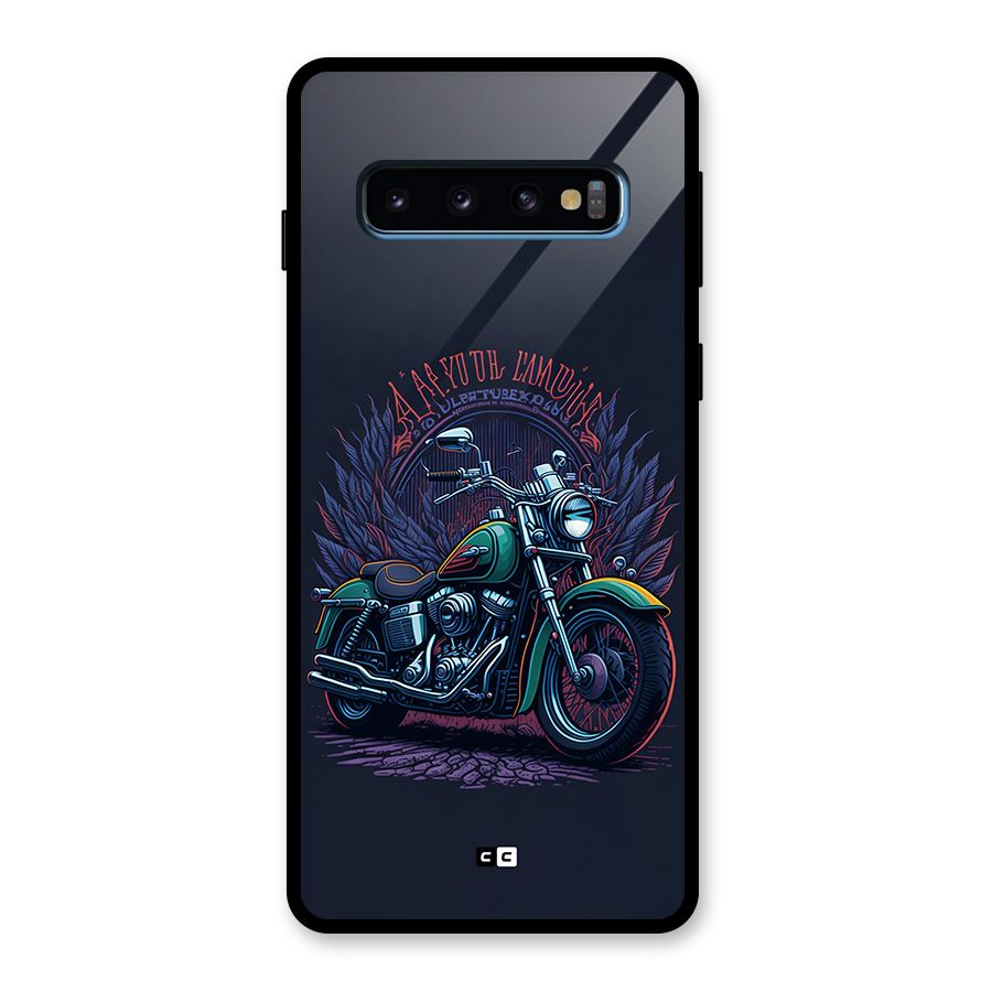 Vintage Desi Bike Glass Back Case for Galaxy S10