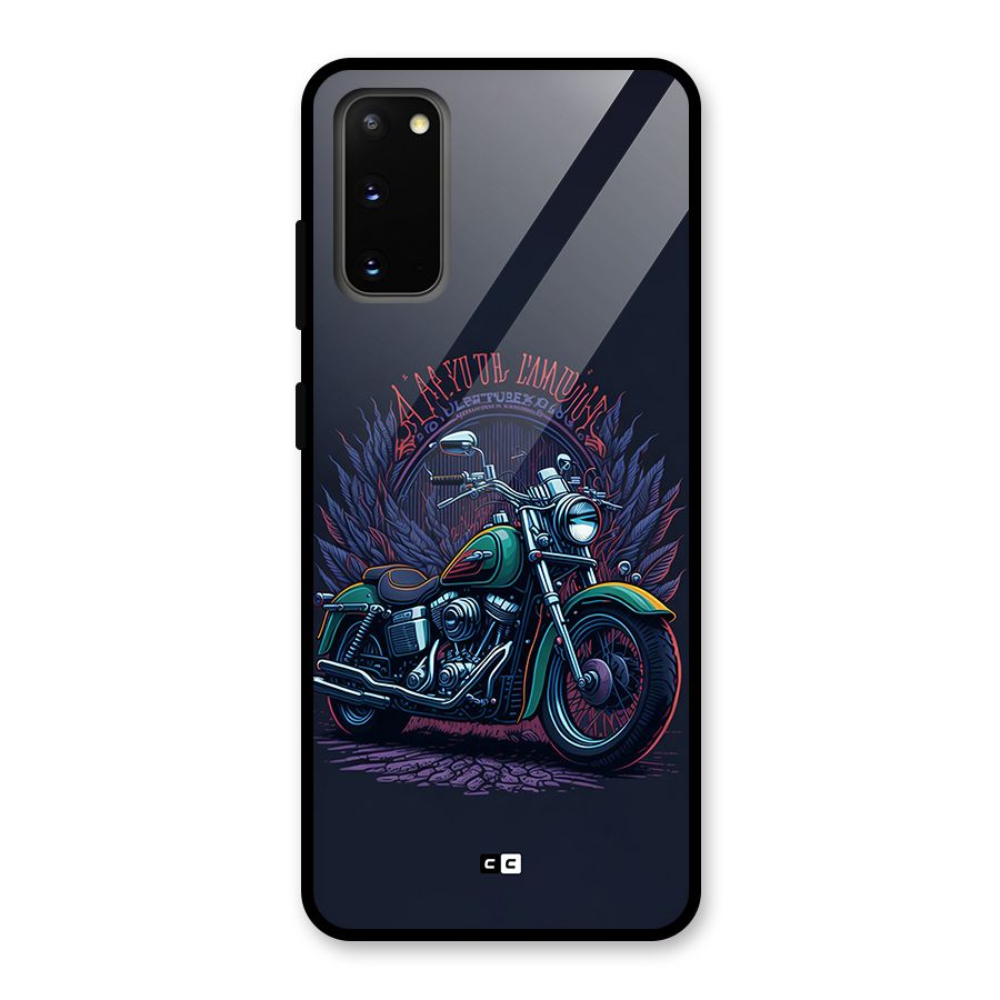 Vintage Desi Bike Glass Back Case for Galaxy S20