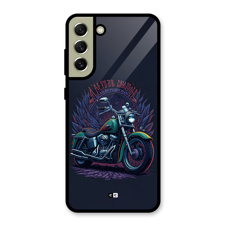 Vintage Desi Bike Glass Back Case for Galaxy S21 FE 5G