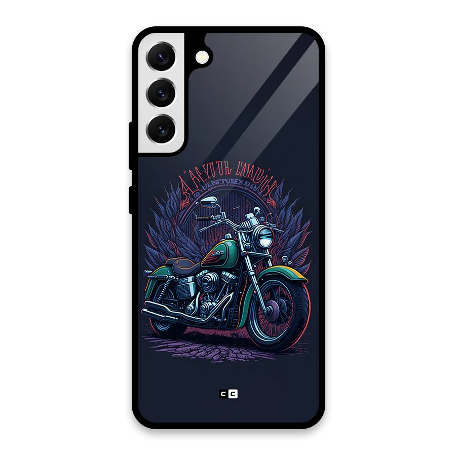 Vintage Desi Bike Glass Back Case for Galaxy S22 Plus 5G