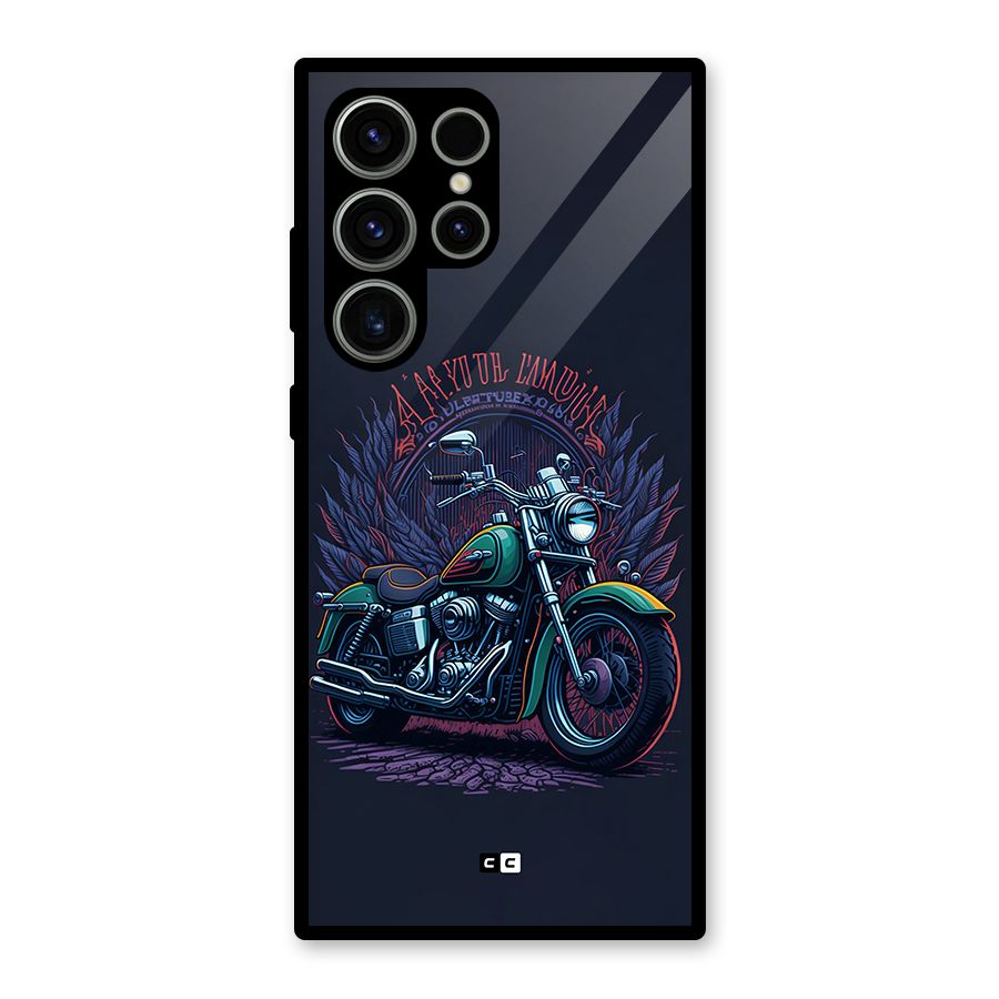 Vintage Desi Bike Glass Back Case for Galaxy S23 Ultra
