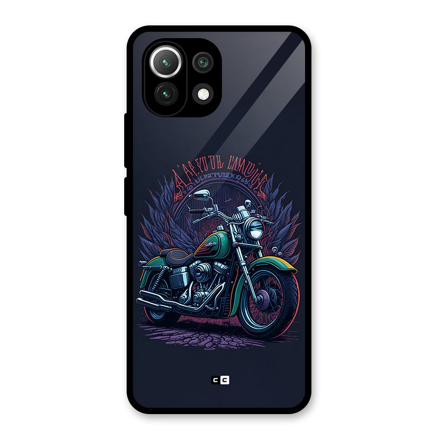 Vintage Desi Bike Glass Back Case for Mi 11 Lite NE 5G