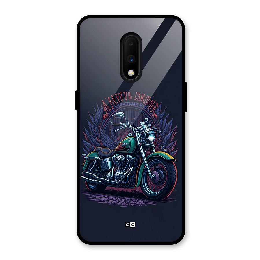 Vintage Desi Bike Glass Back Case for OnePlus 7