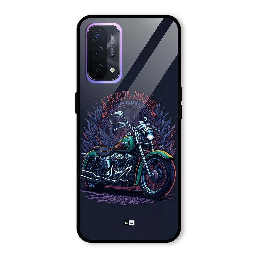 Vintage Desi Bike Glass Back Case for Oppo A74 5G