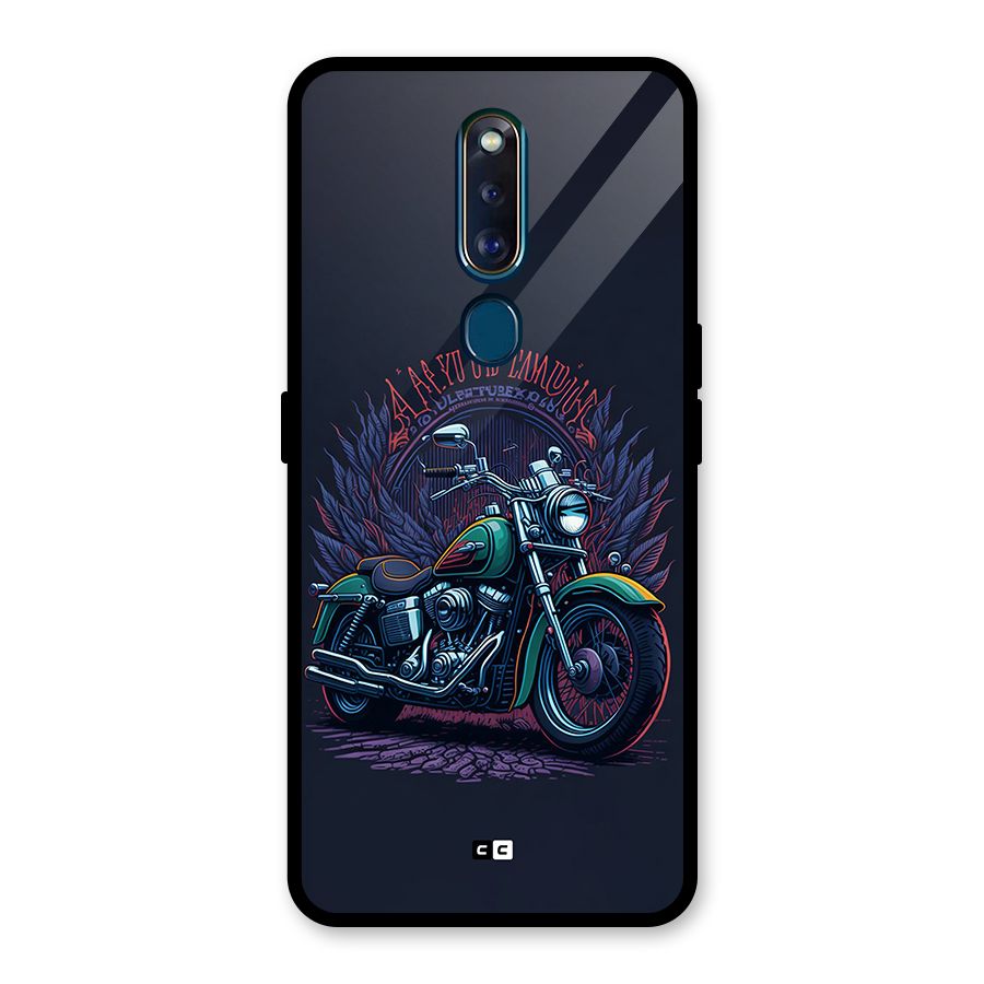 Vintage Desi Bike Glass Back Case for Oppo F11 Pro