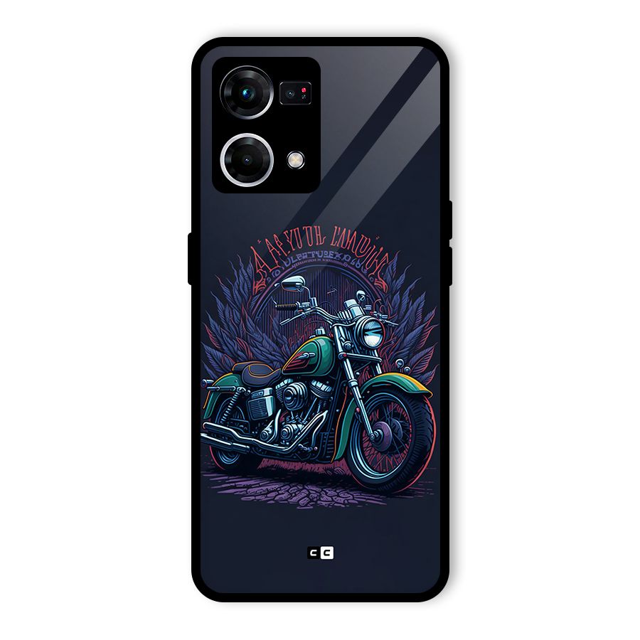 Vintage Desi Bike Glass Back Case for Oppo F21 Pro 4G