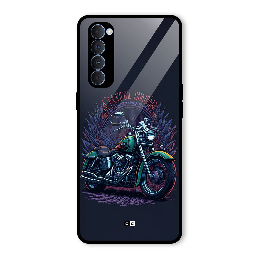 Vintage Desi Bike Glass Back Case for Oppo Reno4 Pro